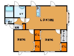 グランデール東浜の物件間取画像